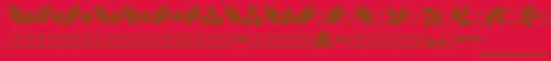 Aromatron Ornaments Font – Brown Fonts on Red Background