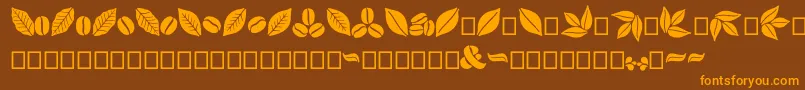 Aromatron Ornaments Font – Orange Fonts on Brown Background