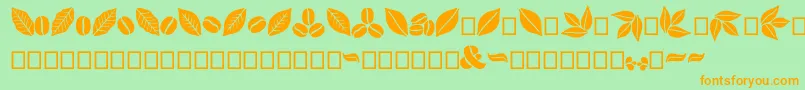 Aromatron Ornaments-Schriftart – Orangefarbene Schriften auf grünem Hintergrund