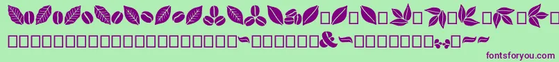 Aromatron Ornaments Font – Purple Fonts on Green Background