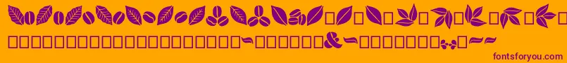 Aromatron Ornaments-Schriftart – Violette Schriften auf orangefarbenem Hintergrund