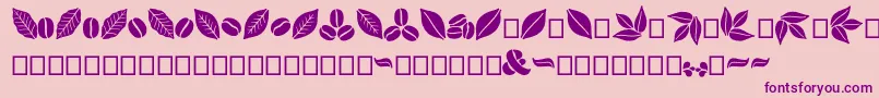 Aromatron Ornaments-Schriftart – Violette Schriften auf rosa Hintergrund