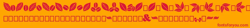 フォントAromatron Ornaments – オレンジの背景に赤い文字