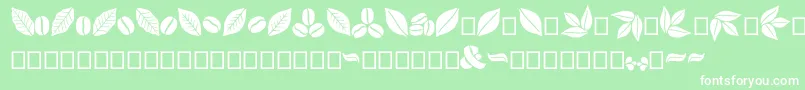 Aromatron Ornaments Font – White Fonts on Green Background