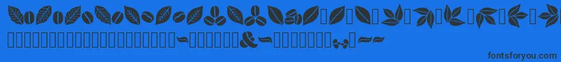 Czcionka Aromatron Ornaments – czarne czcionki na niebieskim tle