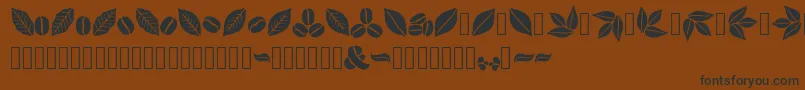 Aromatron Ornaments-Schriftart – Schwarze Schriften auf braunem Hintergrund