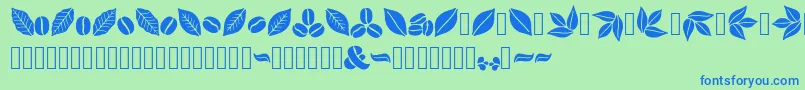 Aromatron Ornaments Font – Blue Fonts on Green Background