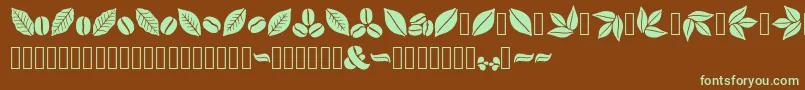 Czcionka Aromatron Ornaments – zielone czcionki na brązowym tle