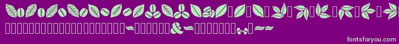 Czcionka Aromatron Ornaments – zielone czcionki na fioletowym tle