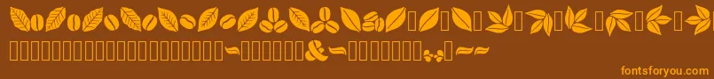 Aromatron Ornaments Font – Orange Fonts on Brown Background
