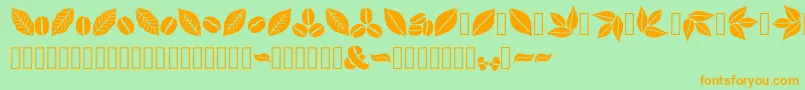 Aromatron Ornaments Font – Orange Fonts on Green Background