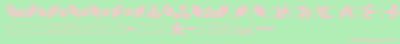 Aromatron Ornaments-Schriftart – Rosa Schriften auf grünem Hintergrund
