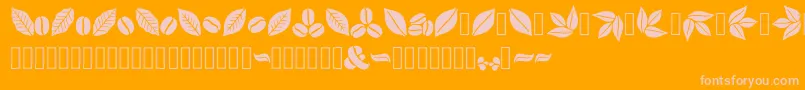 Aromatron Ornaments Font – Pink Fonts on Orange Background