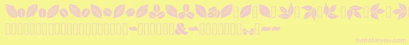 Czcionka Aromatron Ornaments – różowe czcionki na żółtym tle