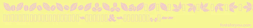 Aromatron Ornaments-Schriftart – Rosa Schriften auf gelbem Hintergrund