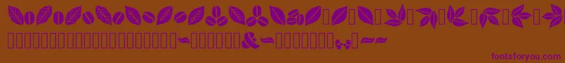 Aromatron Ornaments-Schriftart – Violette Schriften auf braunem Hintergrund