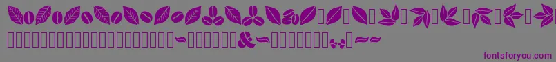フォントAromatron Ornaments – 紫色のフォント、灰色の背景