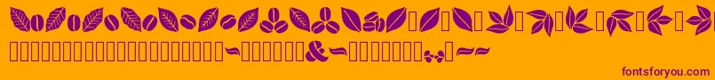 Aromatron Ornaments Font – Purple Fonts on Orange Background