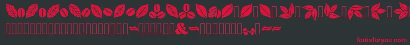 Czcionka Aromatron Ornaments – czerwone czcionki na czarnym tle