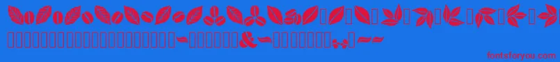 Aromatron Ornaments-Schriftart – Rote Schriften auf blauem Hintergrund
