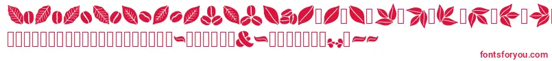 Aromatron Ornaments Font – Red Fonts on White Background