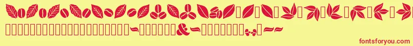 Aromatron Ornaments Font – Red Fonts on Yellow Background