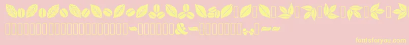 Aromatron Ornaments-Schriftart – Gelbe Schriften auf rosa Hintergrund