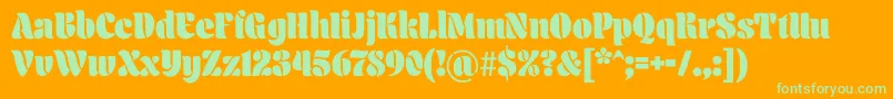 Aromatron Regular Font – Green Fonts on Orange Background