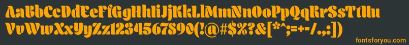 Aromatron Regular Font – Orange Fonts on Black Background