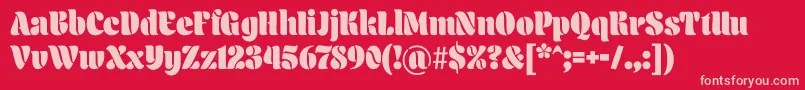 Aromatron Regular Font – Pink Fonts on Red Background