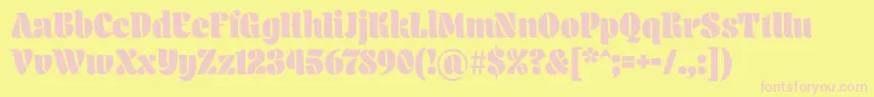 Aromatron Regular Font – Pink Fonts on Yellow Background