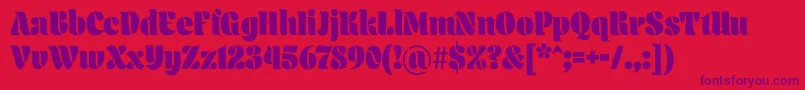 Aromatron Regular Font – Purple Fonts on Red Background