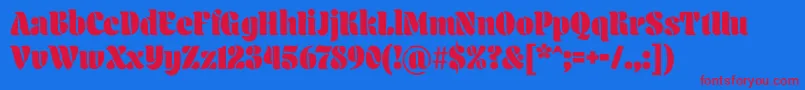 Aromatron Regular Font – Red Fonts on Blue Background