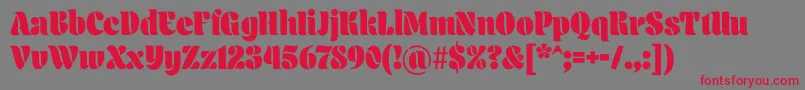Aromatron Regular Font – Red Fonts on Gray Background