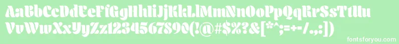 フォントAromatron Regular – 緑の背景に白い文字