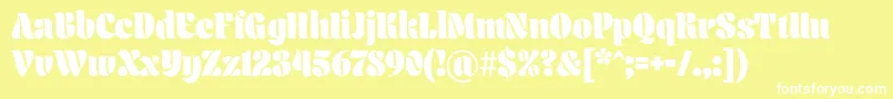 Aromatron Regular-Schriftart – Weiße Schriften auf gelbem Hintergrund