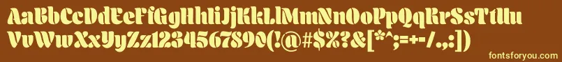 Aromatron Regular Font – Yellow Fonts on Brown Background