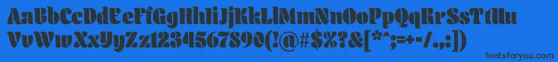 Aromatron Regular Font – Black Fonts on Blue Background