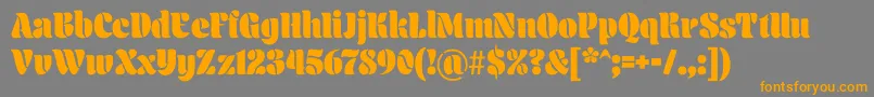 Aromatron Regular Font – Orange Fonts on Gray Background