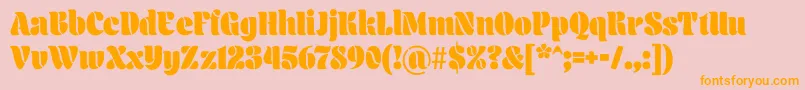 Aromatron Regular Font – Orange Fonts on Pink Background