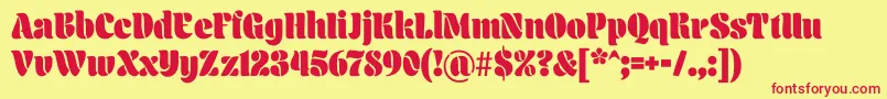 Aromatron Regular Font – Red Fonts on Yellow Background