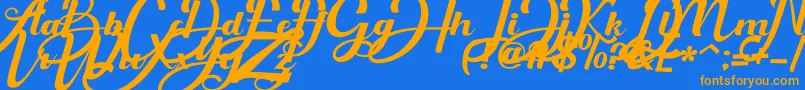 Arpeggio Font – Orange Fonts on Blue Background