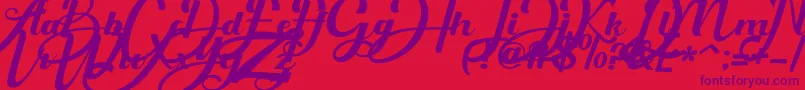 Arpeggio-Schriftart – Violette Schriften auf rotem Hintergrund