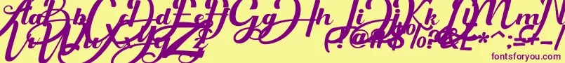 Arpeggio Font – Purple Fonts on Yellow Background