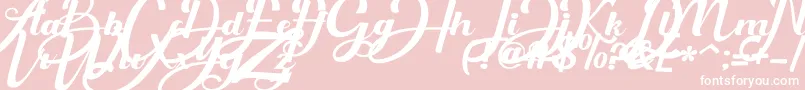 Arpeggio-Schriftart – Weiße Schriften auf rosa Hintergrund