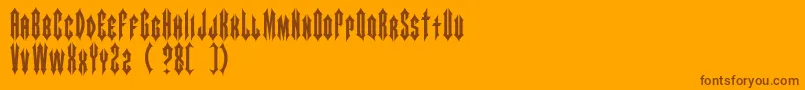 Czcionka ARROWMAN FONTDEMO – brązowe czcionki na pomarańczowym tle
