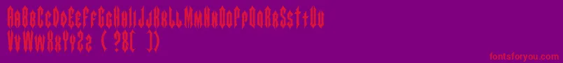 Шрифт ARROWMAN FONTDEMO – красные шрифты на фиолетовом фоне