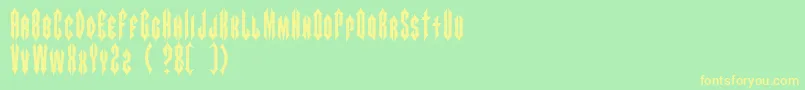 ARROWMAN FONTDEMO Font – Yellow Fonts on Green Background