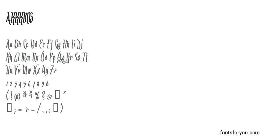 Schriftart ARRRMB   (120009) – Alphabet, Zahlen, spezielle Symbole