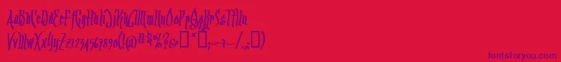 ARRRMB  -Schriftart – Violette Schriften auf rotem Hintergrund